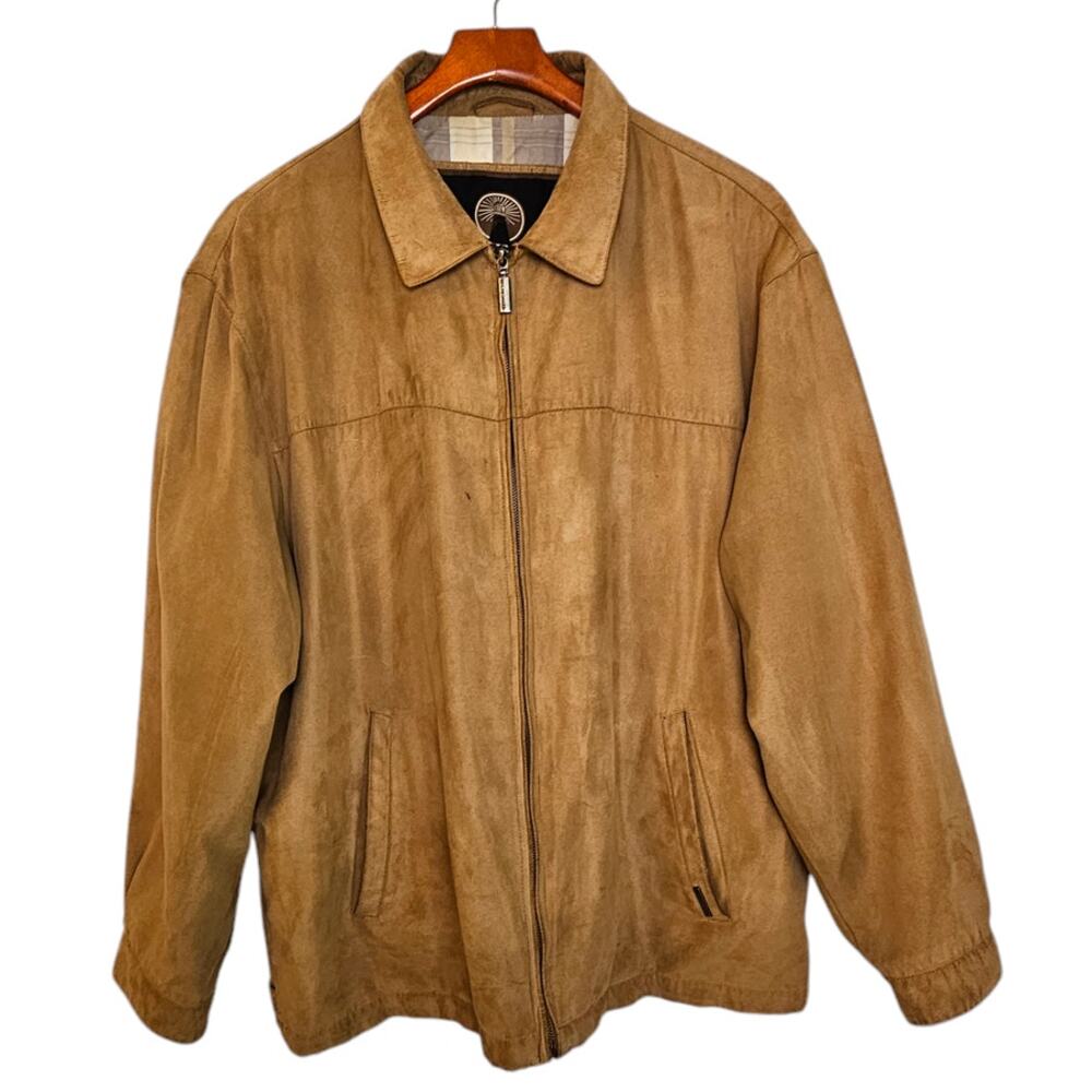 Weatherproof Tan Micro Suede Classic Utiltity Dad Jacket
